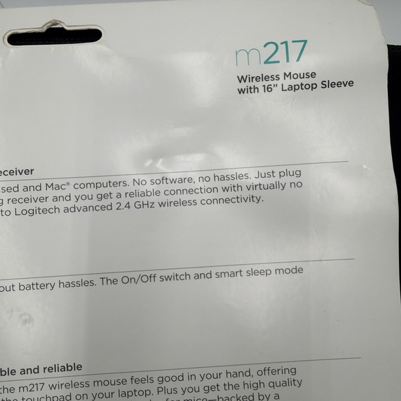 Logitech Wireless Mouse M217 Black 16" Laptop Sleeve Bundle 910-002138 - Picture 10 of 16